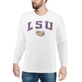 thumbnail image 3 of Men's Colosseum White LSU Tigers Arch & Logo Crew Neck Sweatshirt, 3 of 4