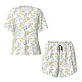 thumbnail image 5 of "Wukai Floral Women's Pajama Set - Short-Sleeve Top and Shorts with Elastic Waistband and Pockets for Loungewear, Yoga, and Casual Wear-Small, 5 of 8