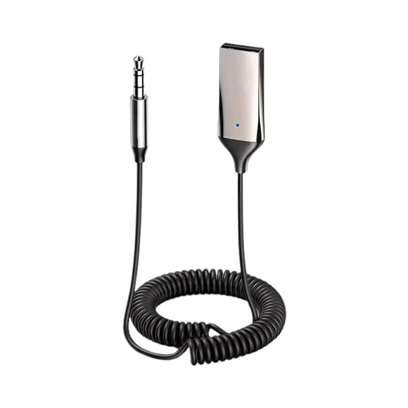 Bluetooth 5.3 Car Receiver Adapter, Hands-Free Auto Kit with Aux Audio 3.5mm Jack, Wireless Music Streaming & Calls, Clear Sound Quality, USB Powered, Compact Black