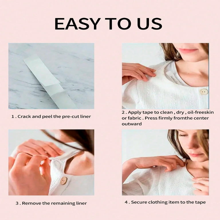 QUTETN 36pcs Invisible Breast Tape With Double-Sided Adhesive For  Preventing Wardrobe Malfunction Suitable For Strapless Low-Cut Backless  Dresses Transparent