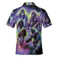 thumbnail image 3 of Polo Bigfoot Neon Hawaiian Shirts For Men Vacation Aloha Mens Polo Shirts Short Sleeve Shirts Golf Shirts for Men Funny Crazy Golf Polo Shirt for Men Galaxy Shirt, 3 of 7