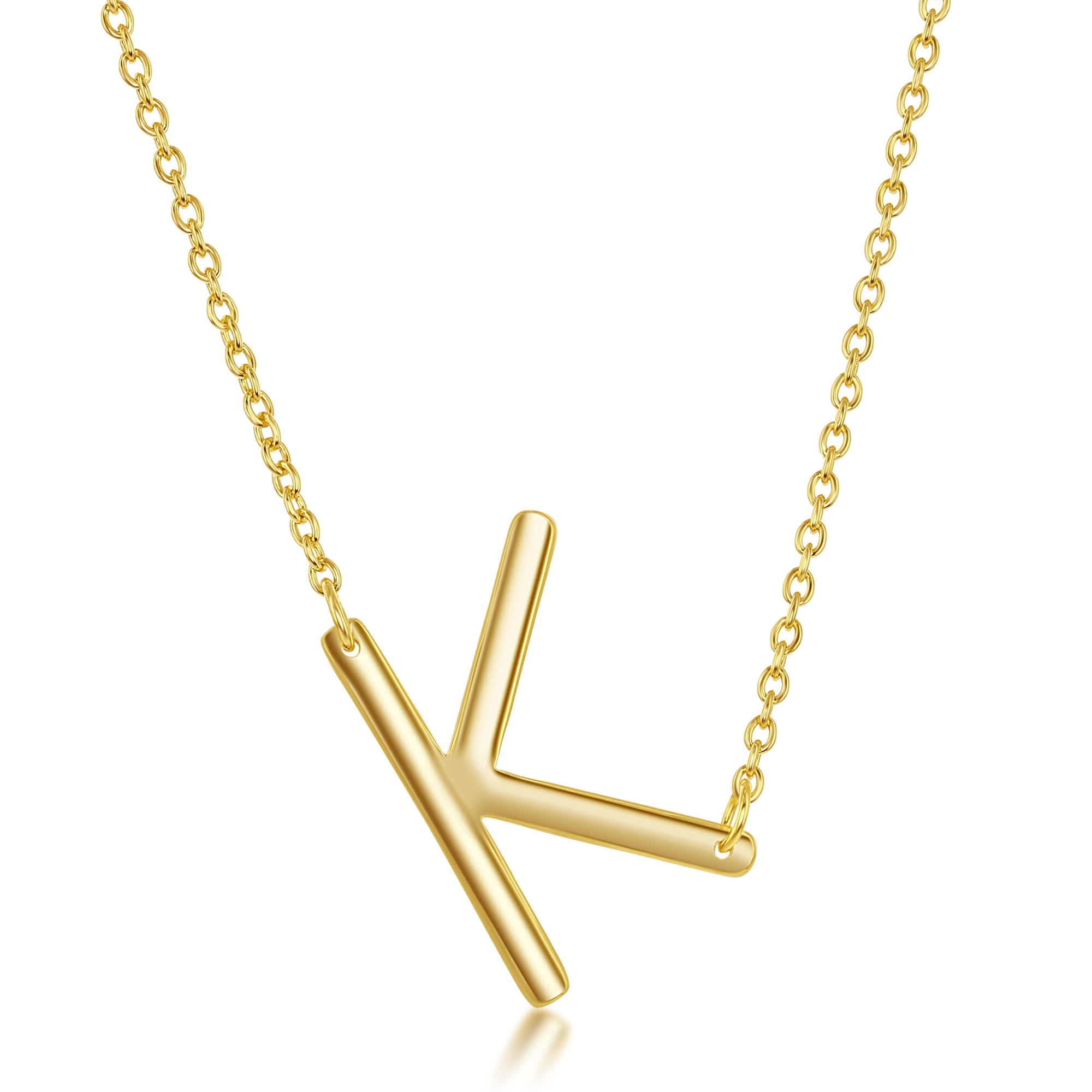 Letter A-Z Sideways Initial Necklace 