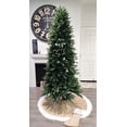 thumbnail image 4 of Fennco Styles Rustic Burlap White Faux Fur Trim Tree Skirt, 72" Round, 4 of 6