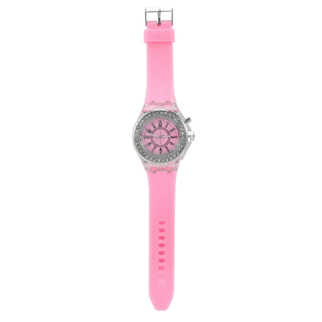 Reloj de pulsera NikouMX redondo con parte trasera LED para niñas