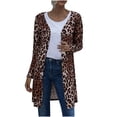thumbnail image 1 of Moda Mujer Invierno Estampado de Leopardo Botones Manga Larga Cárdigan Blusa Abrigo Odeerbi ODB-6, 1 of 7