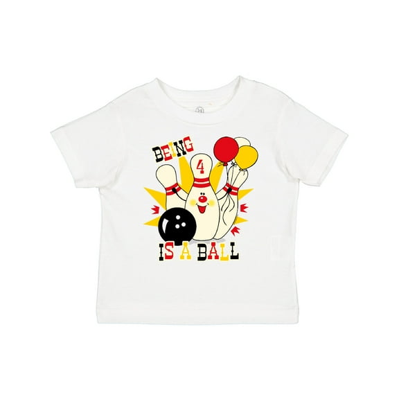 Inktastic Cute Bowling Pin 4th Birthday Boys or Girls Toddler T-Shirt