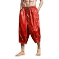 thumbnail image 3 of Kcolen Men Casual Pants Relaxed Fit Men's Summer Fashion Casual Trousers Lightweight Loose Fit Beachwear Style Ice Silk Floral Print Bottoms, 3 of 9