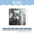 thumbnail image 2 of 16 Inch Wall Clock Battery Operated Square Clock for Office, Kitchen, Outdoor, Living Room,Wolf on Snow Winter Landscape with Snowflake Art, 2 of 4