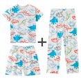 thumbnail image 2 of Gubotare Kids Pjs Set 3 Piece Short Sleeve Shirt Shorts and Pants Kids Sleepwear PJs Size 9-10, 2 of 8