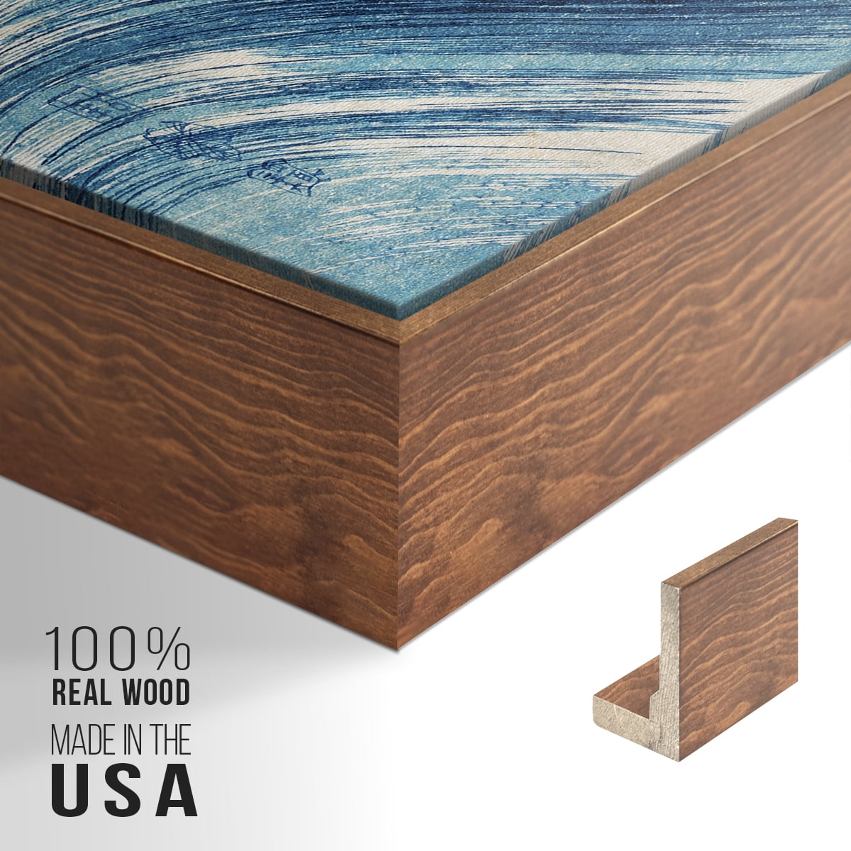 Vintage Landscape-CXXI By Wexford Home Framed in Walnut Wood Gallery Wrapped Canvas 17 in. x 25 in.