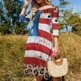 thumbnail image 4 of American Flag Leopard Print-2 Womens Summer Dress Tie Back A Line Flare Dress, 4 of 9