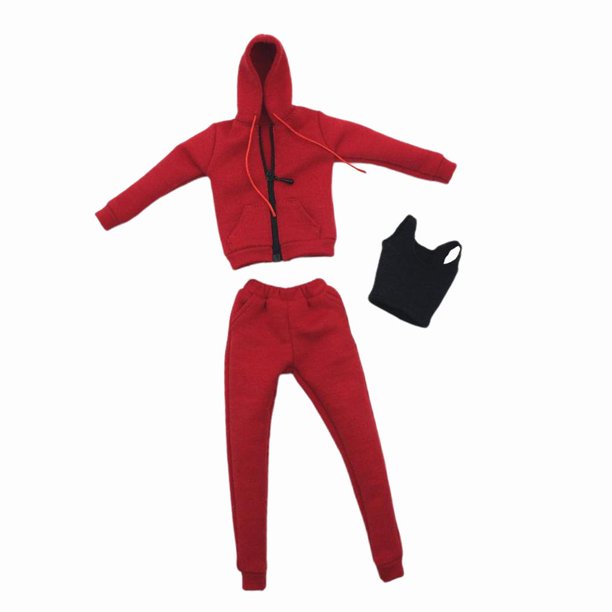 1: 6 ropa casual para mujer y pantalones con cremallera para de rojo Zulema Trajes de figuras de acción femeninas