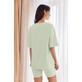 thumbnail image 5 of EKOUAER Women Cotton Lounge Sets Summer Outfits T-Shirt Top and Biker Short Set 2 Piece Matching Tracksuit Fashion, 5 of 6