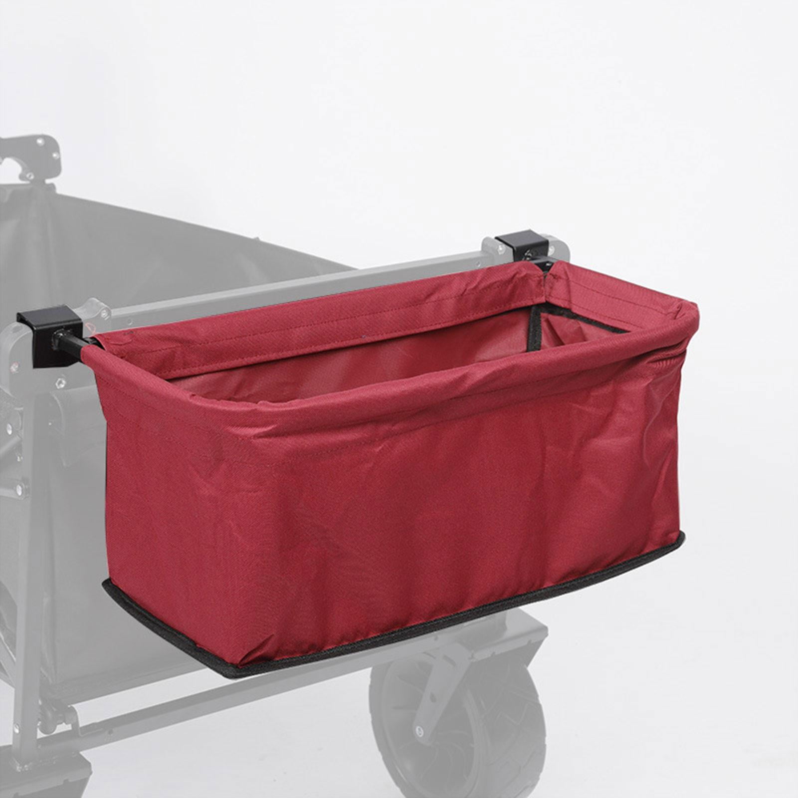 Colaxi Wagon Storage Bag Wagon Tail Bag Easy to Install Trolley Accessories Utility Universal Wagon Basket for Outdoor Camping Beach Red
