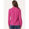 thumbnail image 4 of Camisa con cuello en V Allegra K Con botones y lunares en forma de Corazón para Mujer Rosa M, 4 of 5
