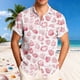thumbnail image 1 of Blusa y camisa de manga corta con cuello vuelto para hombre, blusa informal de moda con cuello vuelto, blusa estampada de manga corta con botones, blusa de poliéster para hombre, 1 of 6