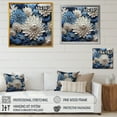 thumbnail image 4 of Designart "Muted Blue And Graceful Mums II" Mums Floater Framed Wall Art Living Room, 4 of 5
