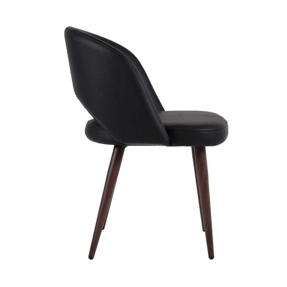 CHAISE DE DIRECTION en revêtement PU et structure en métal noyer noir (faux bois)