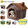 thumbnail image 2 of Foldable Cat Bed Pet Dog House Winter Cat Villa Sleep Kennel Removable Warm Nest Enclosed Tents Cave Sofa Pet Supplies ShopWise Round, 2 of 20