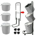 YOUPINS 3Tier Laundry Hamper Sorter, Laundry Storage Organizer with Wheels Movable Rolling