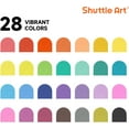thumbnail image 2 of Shuttle Art 28 Colors Fabric Markers, Shirt Permanent Markers for Clothes Sneakers Jeans with 11 Stencils 1 Fabric Sheet, Fabric Pens for all ages Painting Writing, 2 of 8