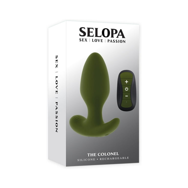 Selopa The Colonel Vibrating Silicone Anal Plug with Remote Control, Green  - Walmart.com