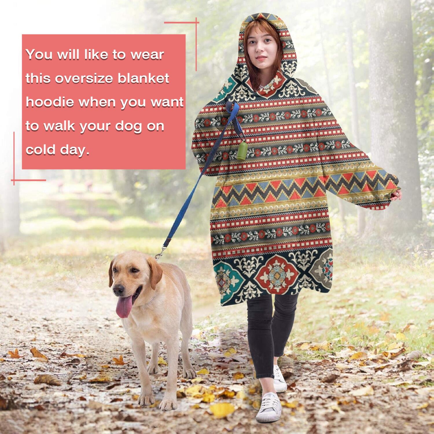 Wearable Oversized Blanket,Orange Paisley Pattern Wearable Blanket Hoodie for Adults,Cozy Hooded Blankets with Super Pockets,Super Warm Fuzzy Pullover for Women & Men