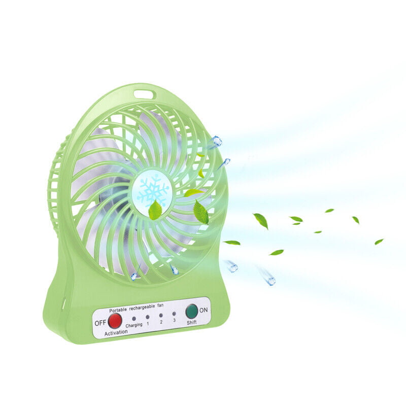 Portable USB Rechargeable LED Fan Air Cooler Mini Operated Desk w/ 18650  Battery 