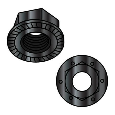 

3/8-16 Serrated Flange Hex Lock Nuts Grade 8 Black Phosphate (Pack Qty 1 000) BC-37NR8B