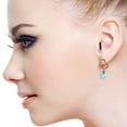 thumbnail image 2 of Galaxy Gold 14k Rose Gold Open Heart Natural Blue Topaz Stud Dangle Earrings, 2 of 2