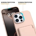 thumbnail image 5 of TECH CIRCLE for iPhone 16 (2024 Release) 6.1" Rugged Plastic Case with Built-in Card Holder Slot (Up to 5 Cards), Built-in Makeup Mirror, Lightweight Shockproof Wallet Phone Cover, Rosegold, 5 of 7