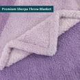 thumbnail image 4 of PAVILIA Fluffy Sherpa Throw Blanket Ombre | Gradient Plush, Soft, Fuzzy, Decorative Accent Throw Blanket for Couch Sofa Bed | Cozy Warm Decorative Furry Faux Fur Blanket, 50x60 Inches Purple, 4 of 7