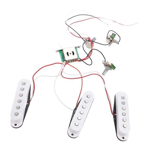Kit de Guitare Électrique Pré-Câblé, Bobine Unique avec Ligne de Volume, Remplacement pour Panneau ST, Blanc