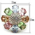 thumbnail image 2 of IP Rose Gold(Ion Plating) Brass Ring with AAA Grade CZ in Multi Color for Women Style GL224, 2 of 4