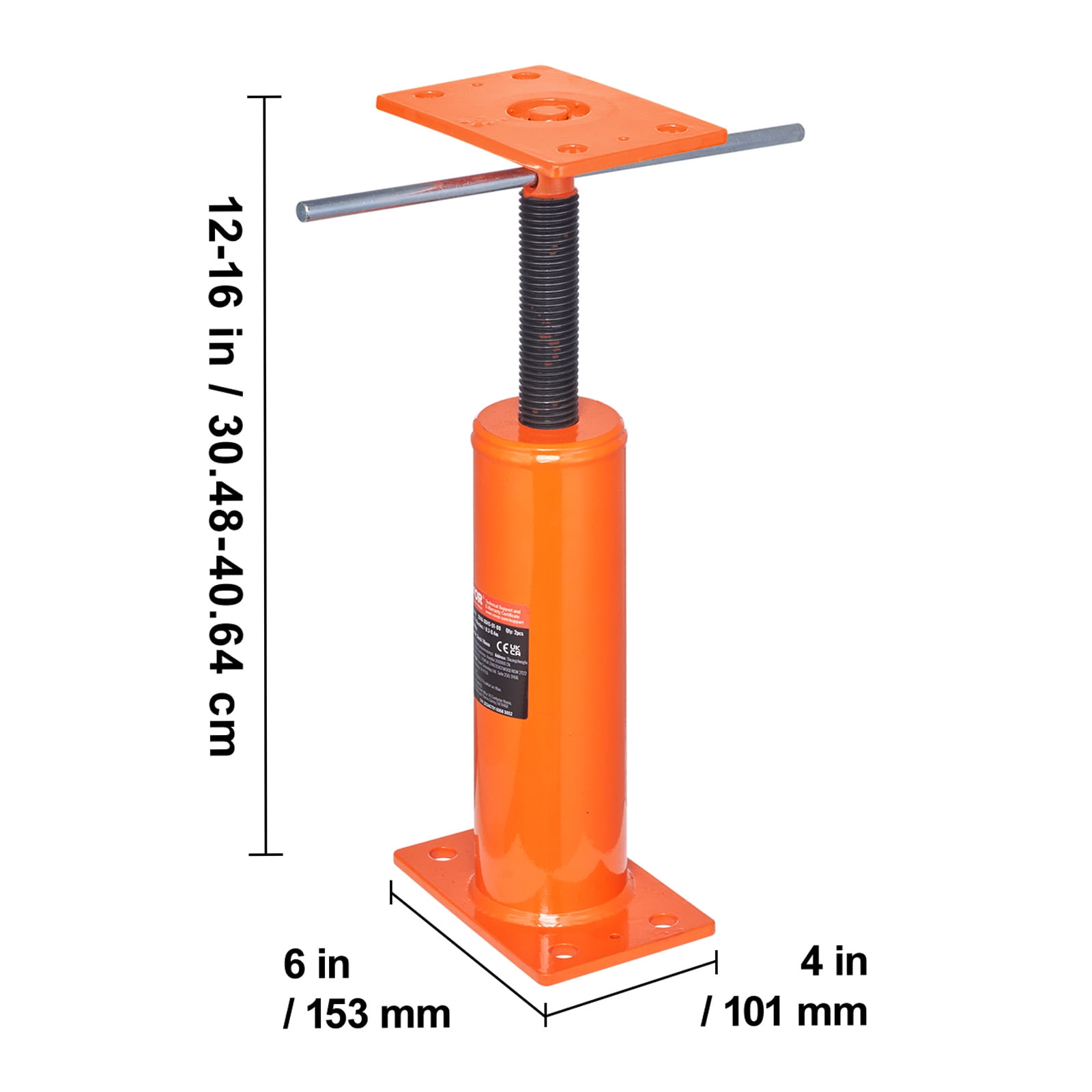 VEVOR House Floor Jack, 12"-16" Height Range, 9700 lbs Max Load Capacity, Adjustable Support Beam Basement Jack Post Pole for Leveling, Lift Support Steel Telescoping Jack Post for Temporary Support
