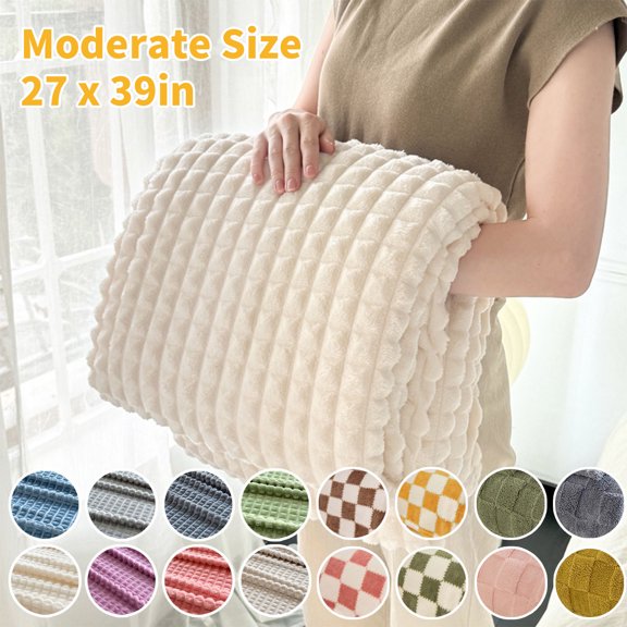 Dmlowu Fleece Throw Blanket for Beds, Soft Warm Fluffy Blanket for Living Room Bedroom Travel, Lightweight Portable, Moderate Size 27" x 39"