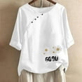 thumbnail image 1 of Shorts pour Femmes, Chemisiers pour Femmes, T-Shirt Imprimé pour Femmes à Manches Courtes, Blouse à Col Rond, Hauts Décontractés, 1 of 4