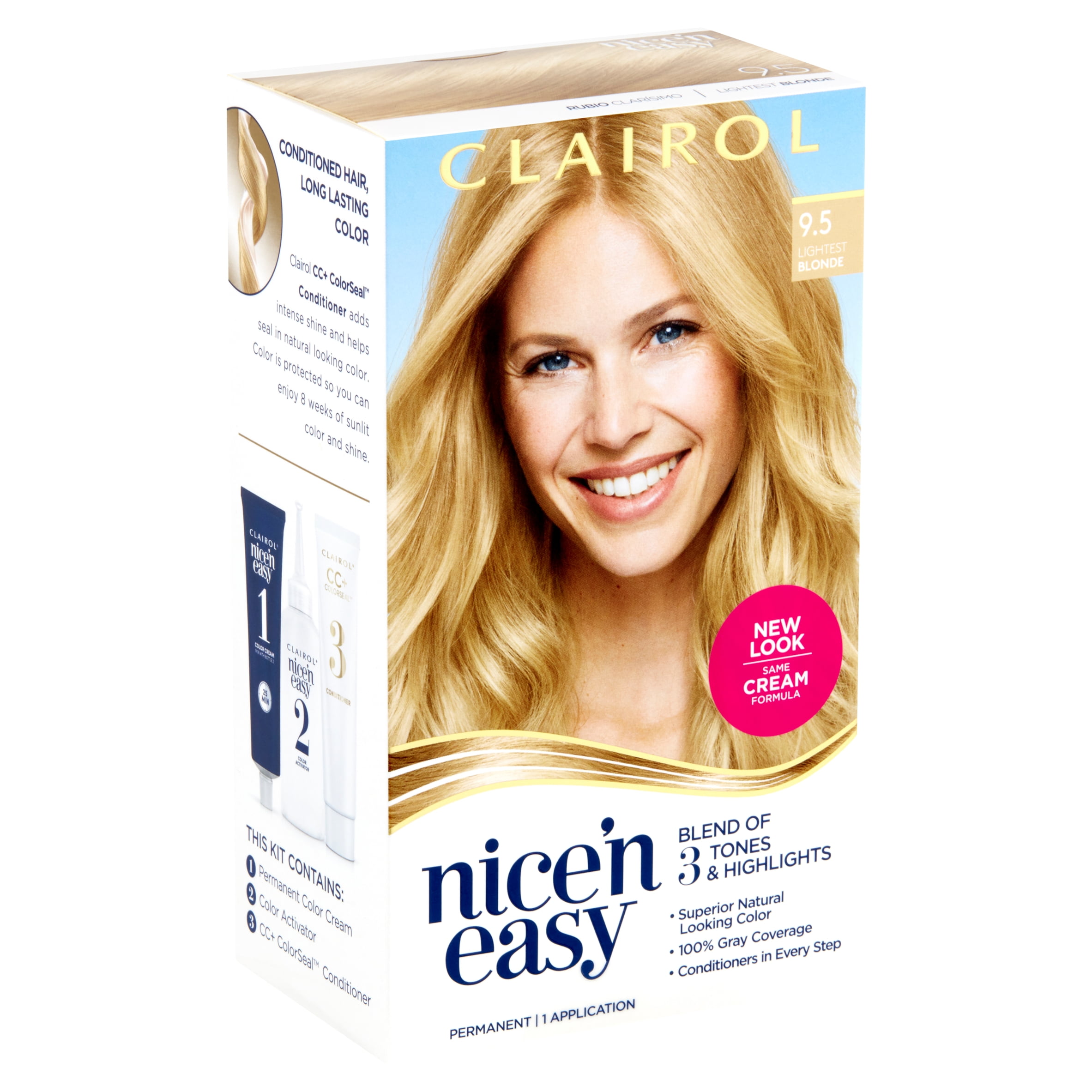 Clairol Nice'n Easy Permanent Hair Color Creme,  Lightest Blonde, 1  Application, Hair Dye 