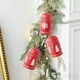 thumbnail image 4 of xihome Pack de 2 campanas navideñas de hierro forjado con diseño festivo nevado - Adornos rojos para colgar en la ventana, ideales para la decoracin navideña del hogar., 4 of 6