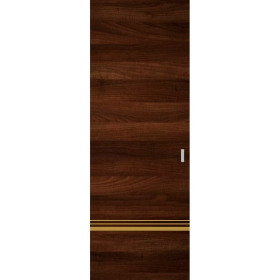 Hidden Barn | Planum 2010 Chocolate Ash | Sturdy Finished Doors | Magic Concealed Sliding Set 18" x 96"