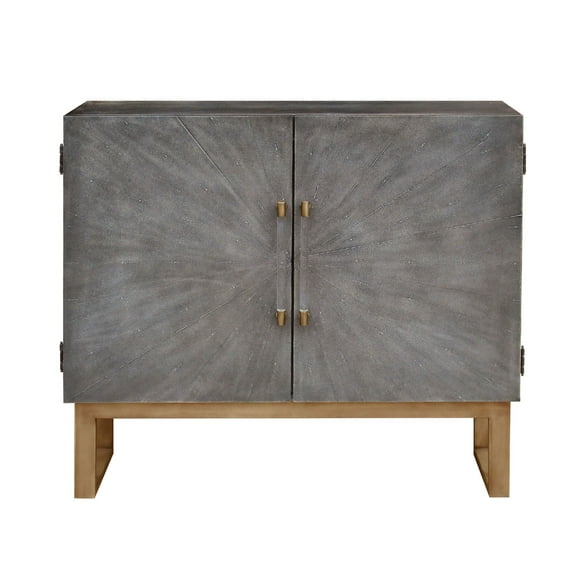 HomeFare 2 Door Shagreen Bar Cabinet