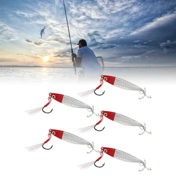 Vib Fishing Lure, Jig Fishing Lures 15g For Bank For Lake Red Head Silver  Body 