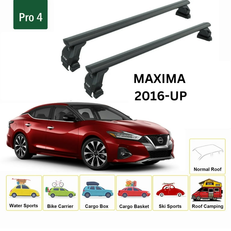 For Nissan Maxima 2016 Up Roof Rack Cross Bars Metal Bracket Normal Roof Alu Black Walmart