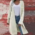 thumbnail image 2 of Arlun Cardigans Sweaters for Women Long Cable Knit Open Front Outerwear 2025 Trendy Loose Fit Comfort Pure Long Sleeve Warm Cardigan Coats Fall Winter New Clothes Beige One Size, 2 of 5