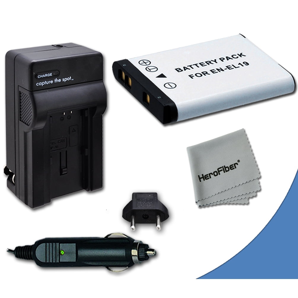 High Capacity Replacement Nikon En El19 Battery With Ac Dc Quick Charger Kit For Nikon Coolpix S40 Digital Camera Walmart Com