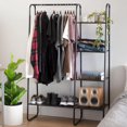 thumbnail image 4 of Freestanding Clothing Racks, Standing Metal Sturdy Garment and Accessories Rack, Clothes Rack with 4 Shelves for Hanging Clothes for Closet, Office, Bedroom, Hotel and Dormn, Black, 4 of 5