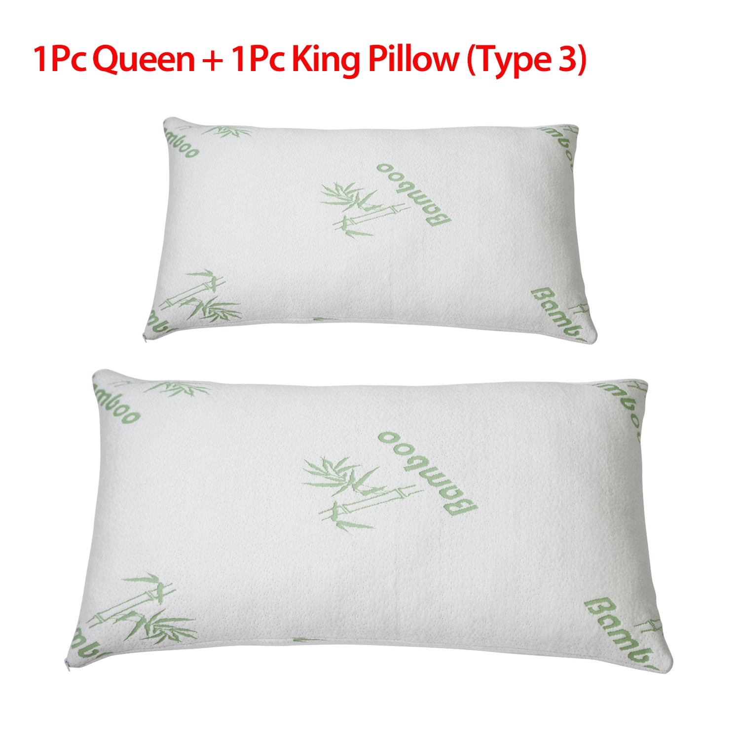 Bamboo Shredded Memory Foam Pillow with Hypoallergenic Cover Queen/King Size New 