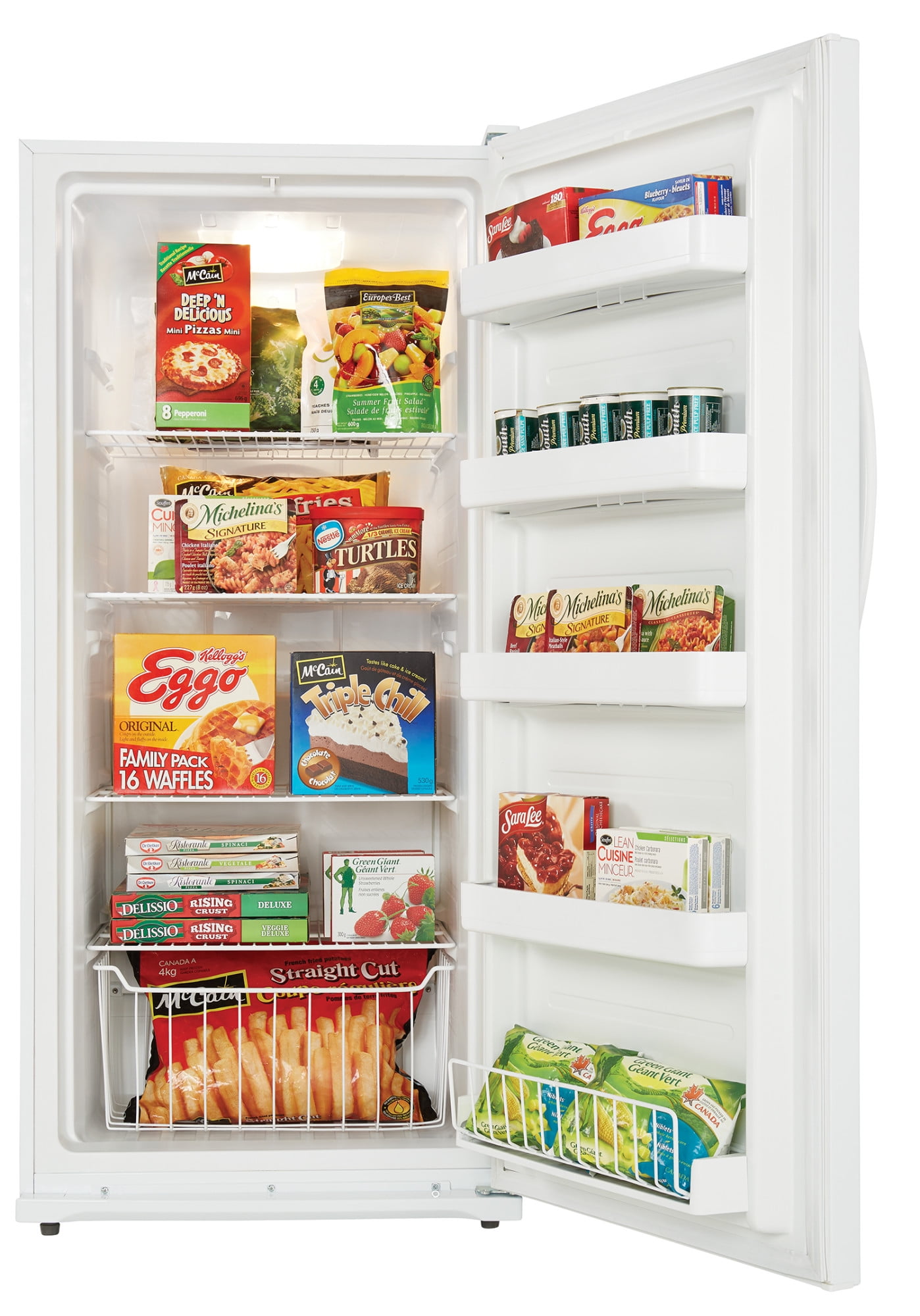Danby DUF140E1WDD 28 Inch Upright Convertible Refrigerator/Freezer with  13.8 Cu. Ft. Capacity, Garage Ready, Quick Freeze, Frost Free Design,  Digital Thermostat, Door & Temperature Alarms, and LED Lighting