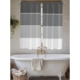 thumbnail image 7 of Bedroom Curtains 63 Inches length, Black Grey Striped Window Treatment Curtain Drapes, Farmhouse Modern Rod Pocket Curtain Panels for Living Room Kitchen, 42"x63", 2 Panels, 7 of 7