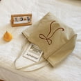 thumbnail image 3 of Bolso Compras Sencillo para Mujer Mano Con Lazo Lona Gran Capacidad Viajes Al Aire Libre, 3 of 9